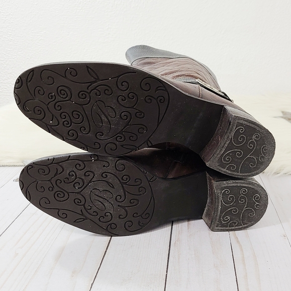 SOLD Brighton Jake riding boots quilted brown black 7.5 - Picture 9 of 9